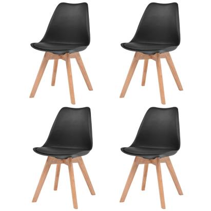 Scaune de bucătărie, 4 buc., negru, plastic GartenMobel Dekor