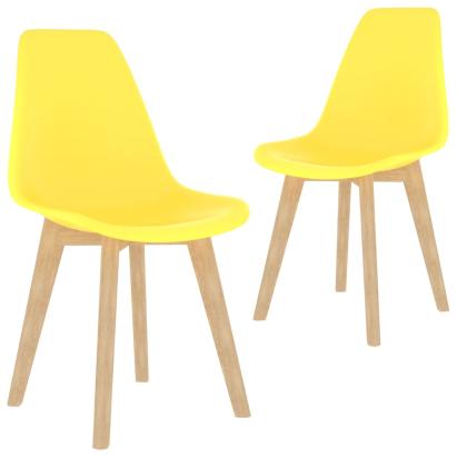 Scaune de bucătărie, 2 buc., galben, plastic GartenMobel Dekor