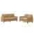 Set de canapele cu perne, 2 piese, maro, catifea GartenMobel Dekor