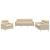 Set de canapele cu perne, 3 piese, crem, textil GartenMobel Dekor