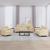 Set de canapele cu perne, 3 piese, crem, textil GartenMobel Dekor