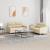 Set de canapele cu perne, 2 piese, crem, textil GartenMobel Dekor