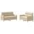 Set de canapele cu perne, 2 piese, crem, textil GartenMobel Dekor