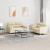 Set de canapele cu perne, 2 piese, crem, material textil GartenMobel Dekor