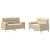 Set de canapele cu perne, 2 piese, crem, material textil GartenMobel Dekor