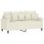 Set de canapele cu perne, 2 piese, crem, catifea GartenMobel Dekor
