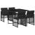 Set mobilier de grădină cu perne, 5 piese, negru, poliratan GartenMobel Dekor