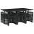 Set mobilier de exterior cu perne, 11 piese, negru, poliratan GartenMobel Dekor