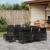 Set mobilier de exterior cu perne, 11 piese, negru, poliratan GartenMobel Dekor
