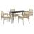 Set mobilier de grădină cu perne, 5 piese, bej, poliratan GartenMobel Dekor