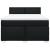 Pat box spring cu saltea, negru, 140x190 cm, textil GartenMobel Dekor