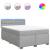 Pat box spring cu saltea, gri deschis, 140x190 cm, textil GartenMobel Dekor