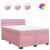 Pat box spring cu saltea, roz, 140x190 cm, catifea GartenMobel Dekor