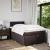 Pat box spring cu saltea, maro închis, 120x200 cm, textil GartenMobel Dekor