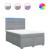 Pat box spring cu saltea, gri deschis, 140x190 cm, textil GartenMobel Dekor