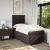 Pat box spring cu saltea, maro închis, 90x190 cm, textil GartenMobel Dekor