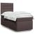 Pat box spring cu saltea, maro închis, 90x190 cm, textil GartenMobel Dekor