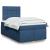 Pat box spring cu saltea, albastru, 120x200 cm, textil GartenMobel Dekor