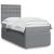 Pat box spring cu saltea, gri deschis, 90x190 cm, textil GartenMobel Dekor