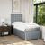 Pat box spring cu saltea, gri deschis, 90x190 cm, textil GartenMobel Dekor