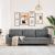 Canapea cu 3 locuri, gri închis, 210 cm, material textil GartenMobel Dekor