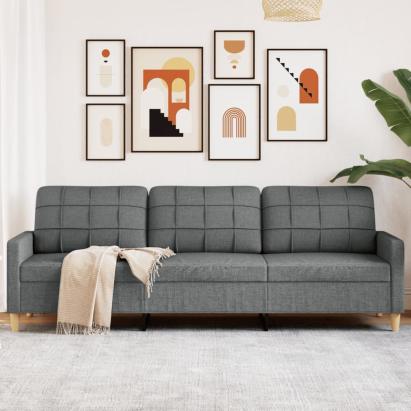 Canapea cu 3 locuri, gri închis, 210 cm, material textil GartenMobel Dekor