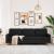 Canapea cu 3 locuri, negru, 210 cm, material textil GartenMobel Dekor