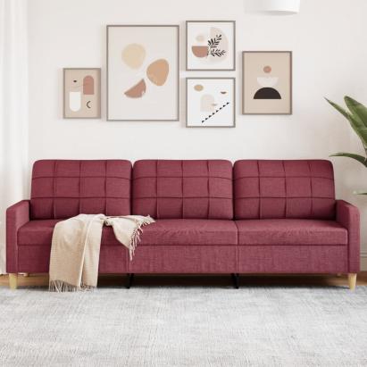 Canapea cu 3 locuri, roșu vin, 210 cm, material textil GartenMobel Dekor
