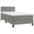 Pat box spring cu saltea, gri deschis, 90x190 cm, catifea GartenMobel Dekor