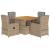 Set mobilier de grădină cu perne, 5 piese, bej, poliratan GartenMobel Dekor