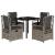 Set mobilier de grădină cu perne, 5 piese, gri, poliratan GartenMobel Dekor