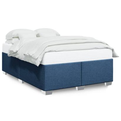 Cadru de pat, albastru, 140 x 200 cm, material textil GartenMobel Dekor
