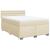 Pat box spring cu saltea, crem, 160x200 cm, material textil GartenMobel Dekor