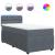 Pat box spring cu saltea, gri închis, 100x200 cm, catifea GartenMobel Dekor
