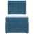 Pat box spring cu saltea, albastru închis, 90x190 cm, catifea GartenMobel Dekor