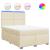 Pat box spring cu saltea, crem, 160x200 cm, material textil GartenMobel Dekor