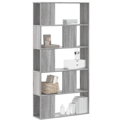 Bibliotecă cu 5 niveluri gri sonoma 80,5x23,5x162,5 cm lemn GartenMobel Dekor