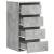Dulap colț cu sertare gri beton 40x41x76 cm lemn prelucrat GartenMobel Dekor