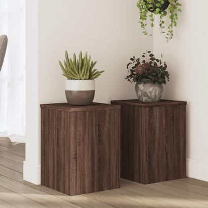 Suporturi de plante 2 buc. stejar maro 25x25x35cm lemn compozit GartenMobel Dekor