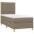 Pat box spring cu saltea, gri taupe, 90x200 cm, textil GartenMobel Dekor
