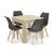 Set masa pentru sufragerie/living + 4 scaune Mark negru, Artool, lemn, stejar sonoma, 80x80x75 cm GartenVIP DiyLine
