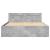 Cadru de pat cu tăblie gri beton 140x200 cm lemn prelucrat GartenMobel Dekor