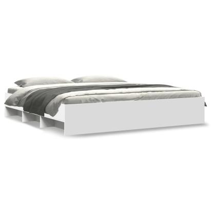 Cadru de pat, alb, 200x200 cm, lemn prelucrat GartenMobel Dekor