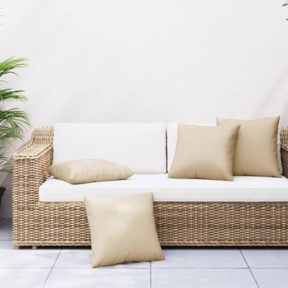 Perne de canapea, 4 buc., beige, 50x50 cm, textil GartenMobel Dekor
