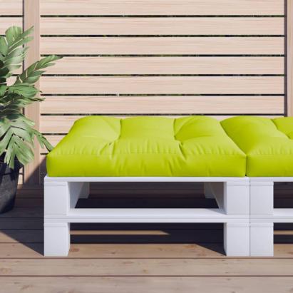 Pernă de paleți, verde aprins, 80x80x12 cm, material textil GartenMobel Dekor