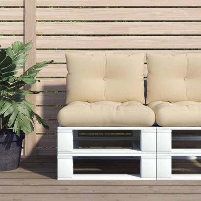 Perne pentru paleți, 2 buc., bej, material textil GartenMobel Dekor