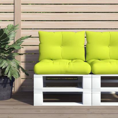 Perne de paleți, 2 buc, verde aprins, material textil GartenMobel Dekor