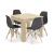 Set masa pentru sufragerie/living + 4 scaune Osaka negru, Artool, lemn, stejar sonoma, 80x80x75 cm GartenVIP DiyLine