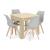 Set masa pentru sufragerie/living + 4 scaune Mark gri, Artool, lemn, stejar sonoma, 80x80x75 cm GartenVIP DiyLine