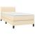 Pat box spring cu saltea, crem, 90x190 cm, textil GartenMobel Dekor
